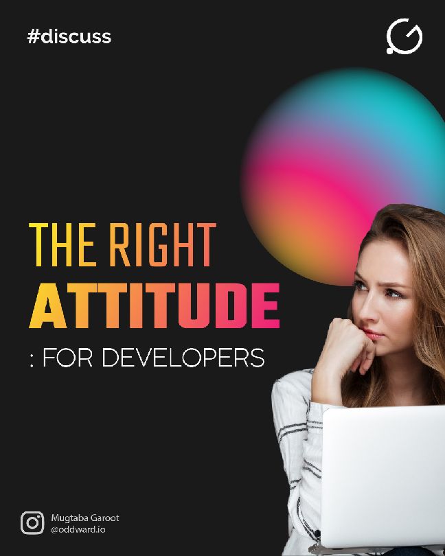 cover for insta post about the right attitude for devs